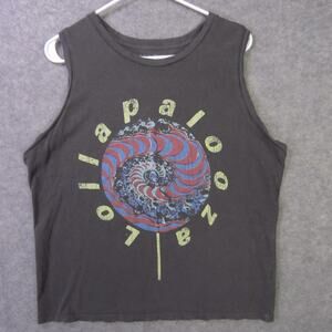 Lollapalooza Shirt Mens XL Black 2022 Festival Lineup Tank Top Cutoff Graphic